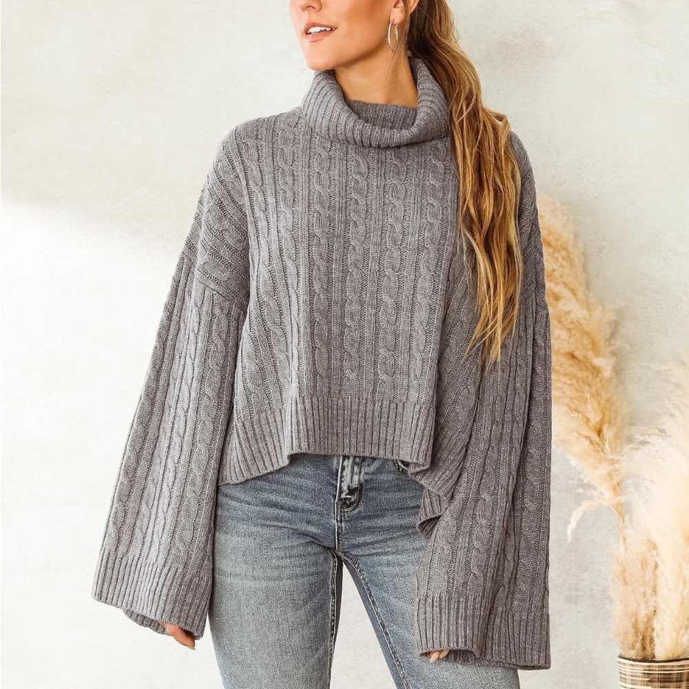 Cable Knit Boxy Sweater by Willow & Root